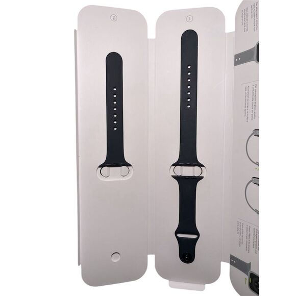 Apple Watch Black Sport Band Two-Piece Strap Unisex S/M M/L - Picture 3 of 9
